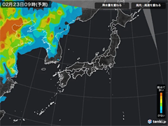 PM2.5分布予測（2月23日9時）