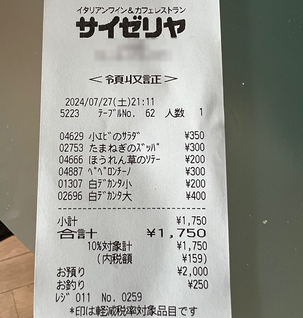 サイゼ呑み５